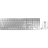 Cherry Americas Keyboard + 6-Button Mouse, Rechargeable, 104+6 Key, AES 128 Encryption, White