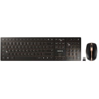 Cherry Americas Keyboard + 6-Button Mouse, Rechargeable, 104+6 Key, AES 128 Encryption, Black