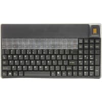 Cherry Americas Keyboard, SPOS, Biometric, QWERTY, 106 Keys, FPR, USB, IP54, Programmable, Black