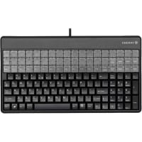 Cherry Americas Keyboard, SPOS, Enhanced 135 Key, USB, Programmable, IP54, Yellow Status LED, Black