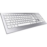 Cherry Americas Keyboard, STRAIGHT, 103 Keys +5 Hot Keys, Quiet, USB, English/UK, Silver W/White Keys