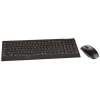 Cherry Americas Keyboard, Wireless + 3 Button Mouse, 128-Bit AES Encrypted, 104+4 Key, USB, UK, Black