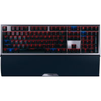 Cherry Americas Keyboard, 104+4 Key, Ultra-Fast, USB, Red Illum MX Gold Keys, Realkey (RK) Tech, Black