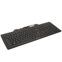 Cherry Americas Keyboard, 104 Key, USB, 6 Hot Keys, Spill Resistant, Ultra Silent, Blue Status LED, Blk