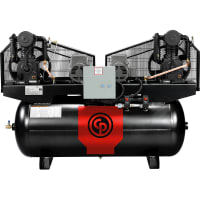 Chicago Pneumatic Compressor Air Compressor, electric, 10(2x5)HP, 120 gal, 208-230V, 1PH, 8090254882, RCP Iron