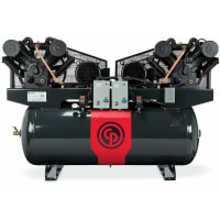 Chicago Pneumatic Compressor Air Compressor, electric, 20(2x10)HP, 120gal, 208-230V, 3PH, 8090254900, RCP Iron