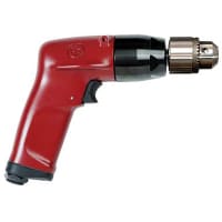 Chicago Pneumatic Tools Air Drill, 3/8"Key, 1Hp, 750W, 1/4" Air Inlet, 6000Rpm, CP1117 Series