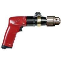 Chicago Pneumatic Tools Air Drill, 1/2"Key, 1Hp, 750W, 1/4" Air Inlet, 900Rpm, CP1117 Series