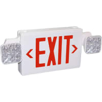 Chloride by Signify Value+ Exit Unit Combo, 3.6V, Red, Wht Housing, Rmt Cap., (2) 1 Watt LED Lamps