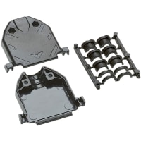 Cinch D-sub backshell 15pos 2 pc hood