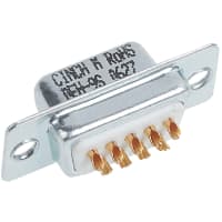 Cinch DAU Series Panel Mount Micro D Connector Plug, 15 Way, 1000 V ac, 5A