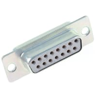 Cinch Panel Mount Solder D-sub Connector Socket, 15 Way, 750 V ac/dc, 5A