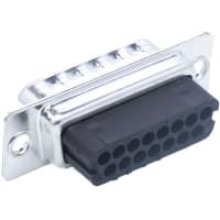 Cinch DAA Series Straight Crimp D-Sub Connector Housing, Plug, 15 Way