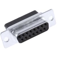 Cinch Straight Crimp D-Sub Connector Housing, Socket, 15 Way