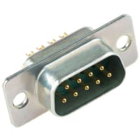 Cinch Panel Mount Solder D-sub Connector Plug, 9 Way, 750 V ac/dc, 5A