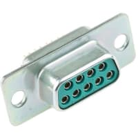 Cinch Panel Mount Solder D-sub Connector Socket, 9 Way, 750 V ac/dc, 5A