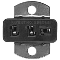 Cinch Conn, Rect, Jones, Cable Socket, 3 Cont, Solder, 300 Series, Polarized, Straight, Black