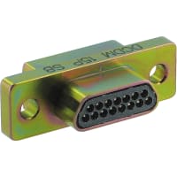 Cinch connector, micro d less hdwe, .050 density, metal shell, 15 solder cup pin contact