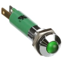 CML Innovative Technologies Panel Mount Indicator LED 0.315 in. Green 24 VDC QC Tabs 1908 Series