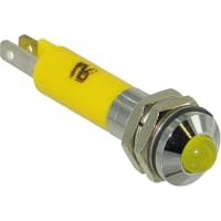 CML Innovative Technologies Panel Mount Indicator LED 0.315 in Yellow 24VDC QC Tabs 1904 Series