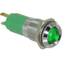 CML Innovative Technologies Panel Mount Indicator LED 0.555 in Green 24 VAC/VDC QC Tabs 192A Series