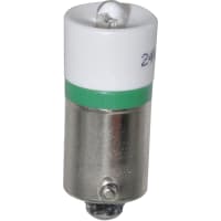 CML Innovative Technologies Lamp, LED, T-3 1/4, Bayonet, Green, 24VAC/VDC, 15mA, 2250mcd, 100000 Hrs