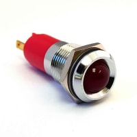 CML Innovative Technologies Panel Mount Indicator LED 0.5" Bezel Red 12VAC/VDC Tabs SunLight Visibility