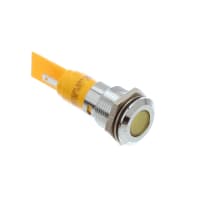 CML Innovative Technologies Indicator Panel Mount LED Mnt-Sz 16mm Bezel Yellow 24VAC/VDC Tabs