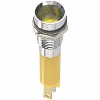 CML Innovative Technologies Panel Mount Indicator LED 0.315 in. Yellow 24 VAC/VDC QC Tabs 1909 Series