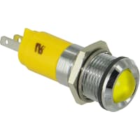 CML Innovative Technologies Panel Mount Indicator LED 0.555 in Yellow 24 VDC QC Tabs 192A Series