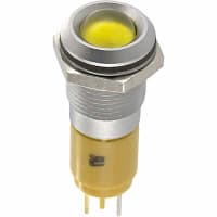 CML Innovative Technologies Indicator Panel Mount LED Mnt-Sz 0.5" Bezel Yellow 24VAC/VDC Tabs