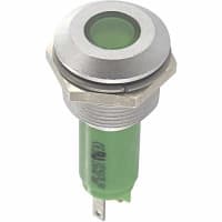 CML Innovative Technologies Indicator Panel Mount LED Mnt-Sz 0.748" Bezel Green 130VAC Tabs