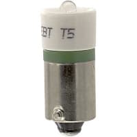 CML Innovative Technologies Lamp, LED, T-3 1/4, Bayonet, Green, 130VAC, 5mA, 750mcd, 100000 Hrs