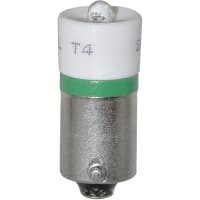 CML Innovative Technologies Lamp, LED, T-3 1/4, Bayonet, Green, 28VAC/VDC, 13mA, 1950mcd, 100000 Hrs