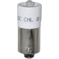 CML Innovative Technologies Lamp , LED, T-3 1/4, Bayonet, White, Diffused, 28VAC/VDC, 13mA, 650mcd, 100000 Hrs