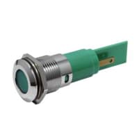 CML Innovative Technologies Indicator Panel Mount LED Mnt-Sz 16mm Bezel Green 12VAC/VDC Tabs