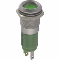 CML Innovative Technologies Indicator Panel Mount LED 0.5" Bezel Green 12VAC/VDC Tabs SunLight Visibility