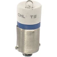 CML Innovative Technologies Lamp, LED, T-3 1/4, Bayonet, Blue, 12VAC/VDC, 16mA, 720mcd, 100000 Hrs