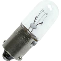 CML Innovative Technologies Lamp, T3-1/4, Miniature Bayonet, Incandescent, 28V, 0.08A, 7500h, 0.62 MSCP