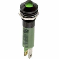 CML Innovative Technologies Indicator Panel Mount LED Mnt-Sz 0.315" Bezel Green 24VAC/VDC Tabs