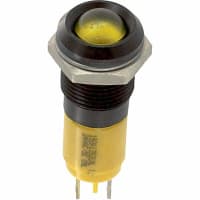 CML Innovative Technologies Indicator Panel Mount LED Mnt-Sz 0.5" Bezel Yellow 24VAC/VDC Tabs