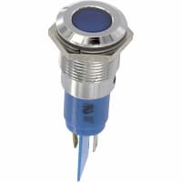 CML Innovative Technologies Indicator Panel Mount LED Mnt-Sz 16mm Bezel Blue 24VAC/VDC Tabs