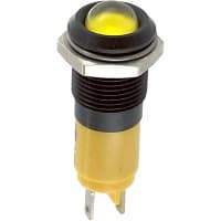 CML Innovative Technologies Indicator Panel Mount LED Mnt-Sz 0.5" Bezel Yellow 130VAC Tabs