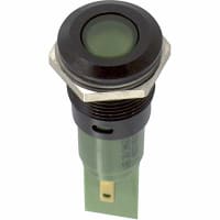 CML Innovative Technologies Indicator Panel Mount LED Mnt-Sz 16mm Bezel Green 12VAC/VDC Tabs