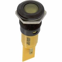 CML Innovative Technologies Indicator Panel Mount LED Mnt-Sz 16mm Bezel Yellow 24VAC/VDC Tabs