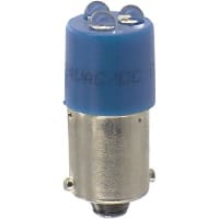 CML Innovative Technologies Lamp , LED, T-3 1/4, Bayonet, Blue, 24VAC/VDC, 9/17mAAC/mADC, 3x780mcd, 100000Hrs