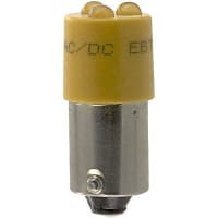 CML Innovative Technologies Lamp, LED, T-3 1/4, Bayonet, Yellow, 28VAC/VDC, 9/17mAAC/mADC, 3x340mcd, 100000 Hrs