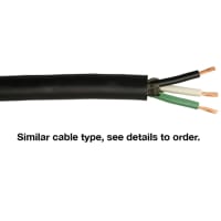 Coleman Cable Cable, 2C, 16AWG, 26x30, BC, TPE ins, Black TPE jkt, SEOOW