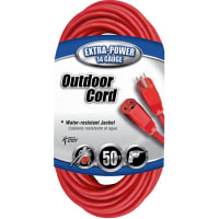 Coleman Cable Cord, Extension, 5-15R, 5-15P, 3 Cond SJTW Cbl, 50ft., 16 AWG, PVC Jkt