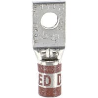 Color-Keyed by ABB Copper One-Hole Lug 8 AWG Wire #10 Bolt Size Die Code 21 Die Code Red